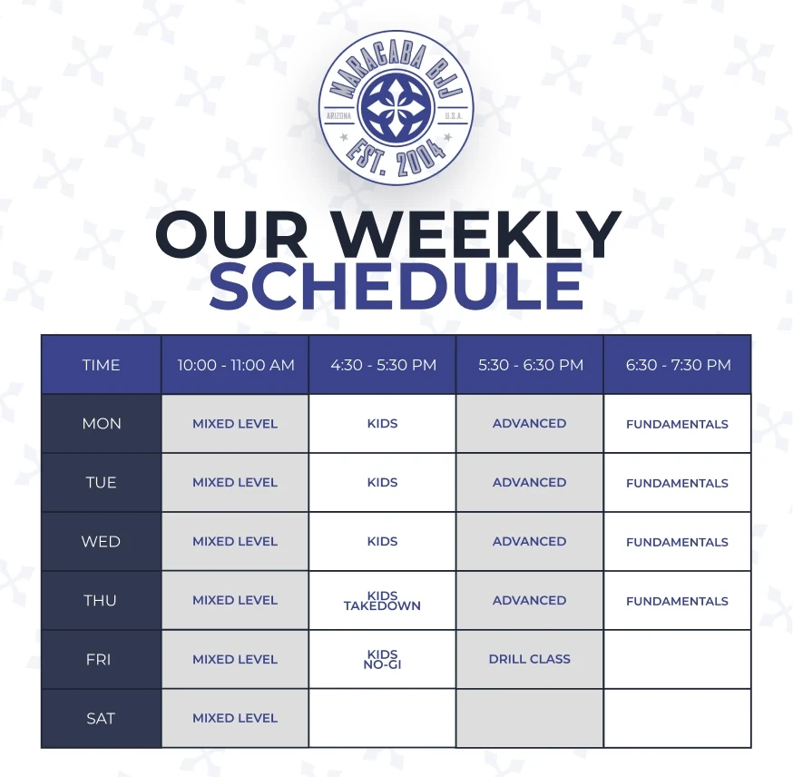 Maracaba BJJ weekly schedule